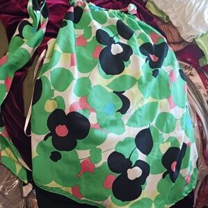 New York & Company Green Floral Blouse